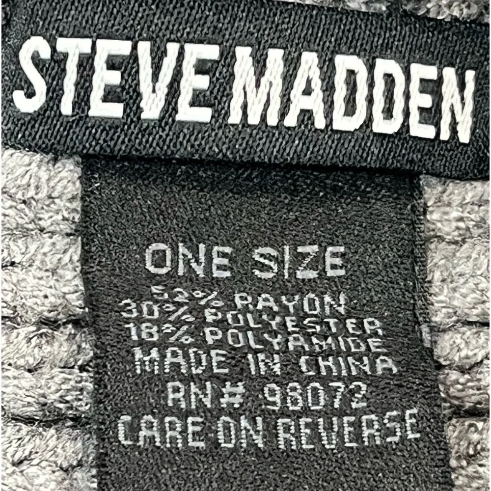 Steve Madden Gray Thick Cable Knit Beanie Hat O/S